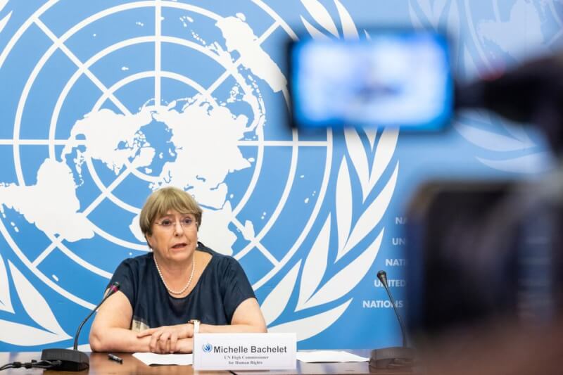 聯合國人權事務高級專員巴舍萊公布新疆報告，指中國「可能」構成違反人道罪。（路透社）