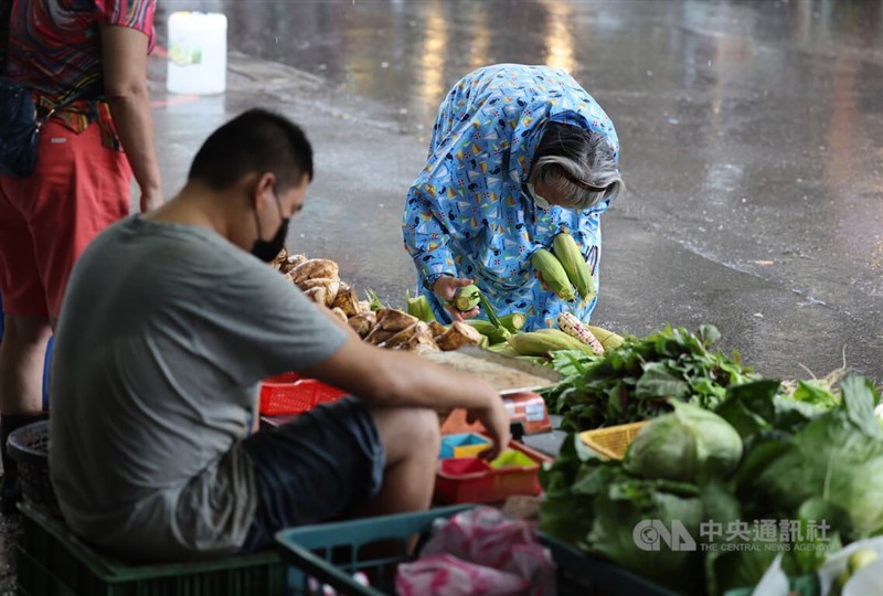 農委會4日指出，颱風軒嵐諾對中南部蔬菜產區影響輕微，蔬菜可充裕供應市場。圖為民眾到北市內湖區的傳統市場採購買蔬菜。中央社記者王飛華攝 111年9月4日