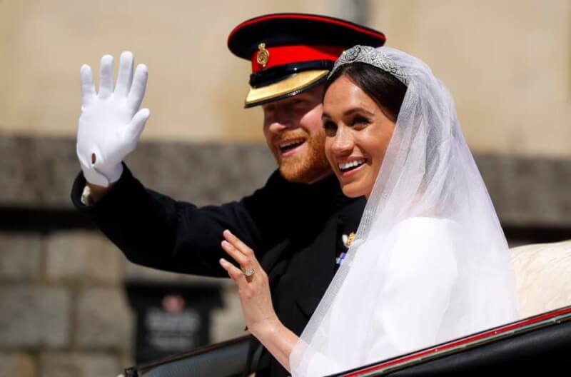 2018年5月哈利王子與梅根舉辦婚禮。(圖取自facebook.com/TheBritishMonarchy)