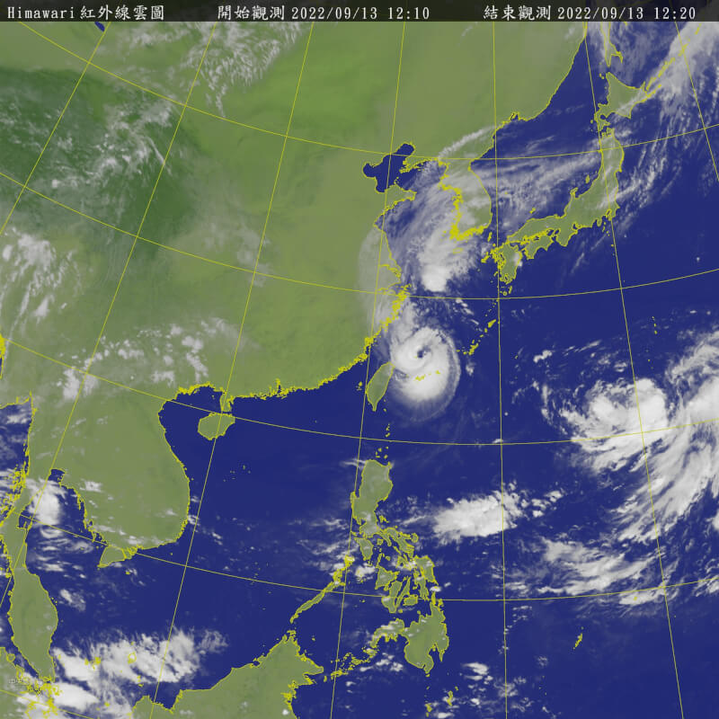 中央氣象局13日表示，中颱梅花若移動速度、方向如預期，傍晚有機會解除海警。（圖取自中央氣象局網頁cwb.gov.tw）