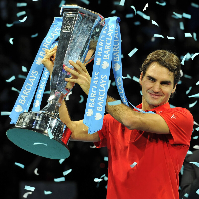 瑞士網球名將費德瑞15日宣布即將退休。圖為2010年費德瑞拿下ATP年終賽冠軍。（圖取自twitter.com/usopen）
