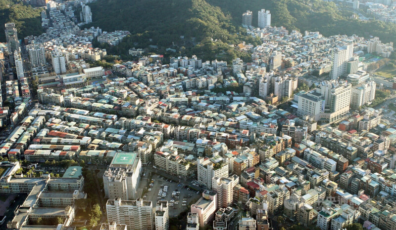 圖為高空鳥瞰台北市景。（中央社檔案照片）