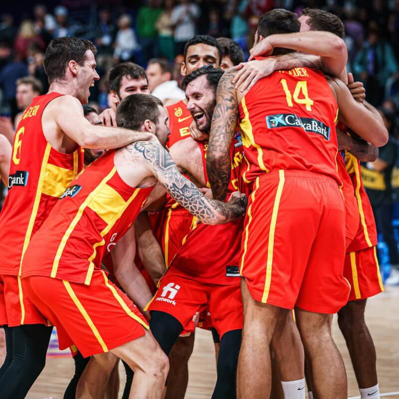 西班牙16日以96比91力擒地主德國，前進歐錦賽冠軍爭霸戰。（圖取自facebook.com/EuroBasket）