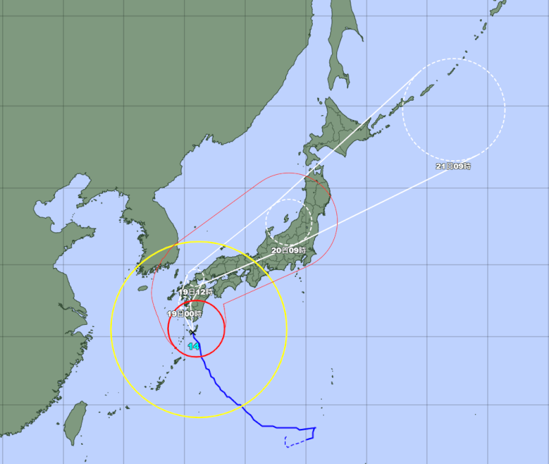 颱風南瑪都路徑。（圖取自日本氣象廳網頁www.jma.go.jp）