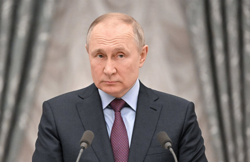 俄羅斯總統蒲亭（圖）的一名盟友27日描繪將對烏克蘭使用核武的情節，北大西洋公約組織說，這絕對無法接受，並會有嚴重後果。（圖取自twitter.com/kremlinrussia_e）