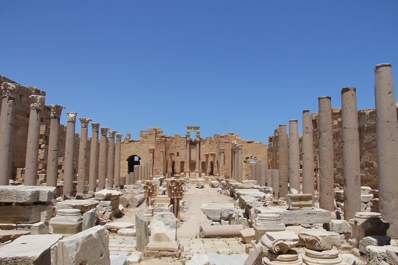 圖為利比亞境內遺留羅馬帝國時期古城大萊普提斯。（圖取自維基共享資源；作者：joepyrek，CC BY-SA 2.0）