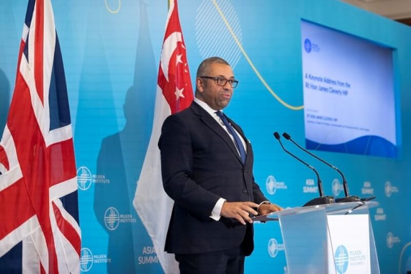 英國外交大臣柯維立29日晚間在新加坡發表演講表示，英國會捍衛自己及夥伴的主權及經濟安全，不論何地發生鎮壓，英政府不會視而不見。（圖取自英國政府網頁www.gov.uk）