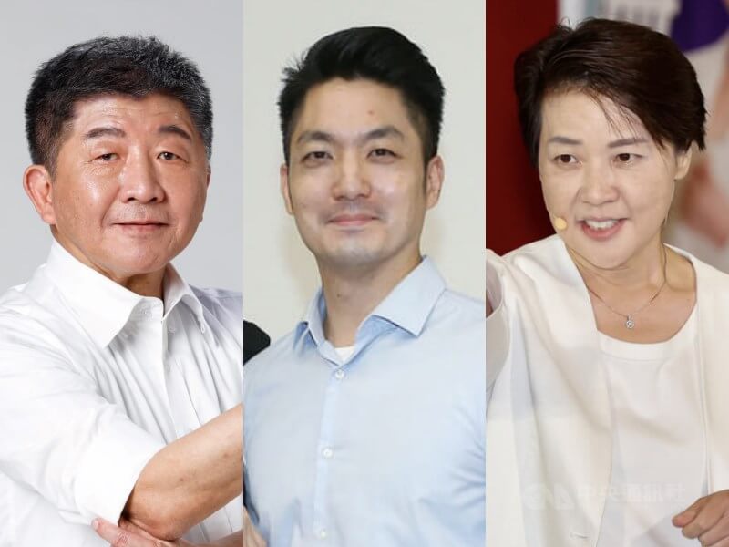 TVBS電視台與三立電視宣布將於11月5日舉行首場台北市長選舉電視辯論會。民進黨參選人陳時中（左）、國民黨參選人蔣萬安（中）、無黨籍參選人黃珊珊（右）均已同意出席。（左圖取自facebook.com/TaipeiShihChung，中圖、右圖中央社檔案照片）