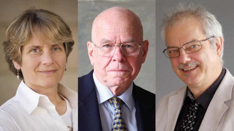 諾貝爾化學獎由美國學者柏托齊（左）、夏普里斯（中）及丹麥學者梅爾達爾（右）共同獲獎。（左圖取自史丹佛大學網頁chemistry.stanford.edu；中圖取自斯克里普斯研究所網頁scripps.edu；右圖取自twitter.com/science_ku）