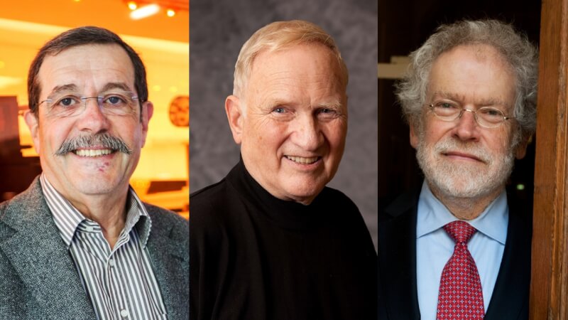 諾貝爾物理獎由法國學者艾斯佩特（左）、美國學者柯羅瑟（中）及奧地利學者吉林哲（右）共同獲獎。（左圖取自巴黎綜合理工學院網頁polytechnique.edu；中圖取自柯羅瑟個人網頁johnclauser.com；右圖取自奧地利科學學院網頁oeaw.ac.at）