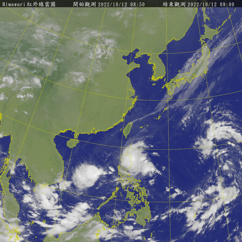 氣象專家吳德榮說，根據模擬模式顯示，15日到17日有熱帶擾動甚至颱風最接近台灣，但目前預報路徑分歧。（圖取自中央氣象局網頁cwb.gov.tw）