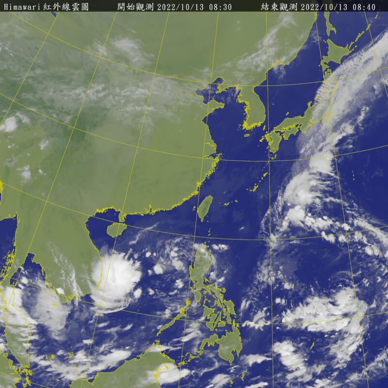 氣象專家吳德榮13日表示，未來2、3天在關島西方的熱帶擾動有機會成颱，16、17日最接近台灣，路徑仍有不確定性。（圖取自中央氣象局網頁cwb.gov.tw）