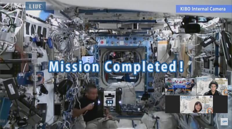 「國際太空站KIBO機器人程式設計挑戰賽」10月29日舉行決賽，台灣大學KIBO la na tsu bu KIBO/Robology Awesome Aliensu隊奪下第一名。（圖取自JAXA YouTube網頁youtube.com）