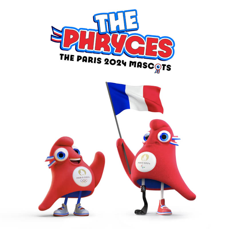 法蘭西共和國的重要象徵弗里吉亞帽化身巴黎奧運會吉祥物，14日公開亮相。（圖取自twitter.com/Paris2024）