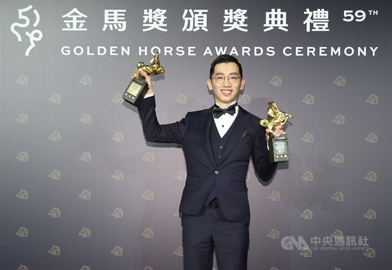 第59屆金馬獎最佳新導演由馬來西亞新銳導演劉國瑞以電影「白日青春」獲得，他同時也拿下本屆最佳原著劇本。中央社記者張新偉攝 111年11月19日