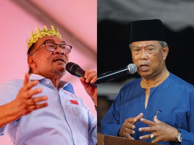 馬來西亞19日大選，反對派領袖安華（左）率領的希盟及前首相慕尤丁（右）的國民聯盟席次均未過半，將由國家元首蘇丹阿布杜拉決定人選。（左圖取自facebook.com/anwaribrahimofficial，右圖取自facebook.com/ts.muhyiddin）