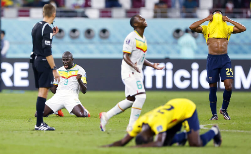 非洲冠軍塞內加爾29日以2比1力克南美勁旅厄瓜多，晉級世界盃足球賽16強。（共同社）