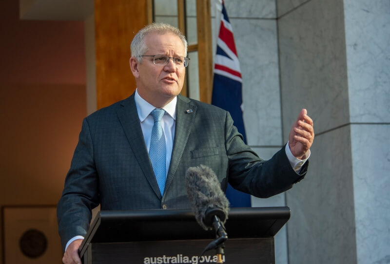 澳洲眾議院30日以86票同意、50票反對及10多票棄權，通過譴責前總理莫里森在疫情期間秘密兼任5部會首長。（圖取自facebook.com/scottmorrisonmp）