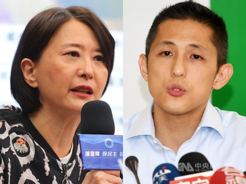 圖為北市立委補選候選人王鴻薇（左）、吳怡農（右）。（中央社檔案照片）