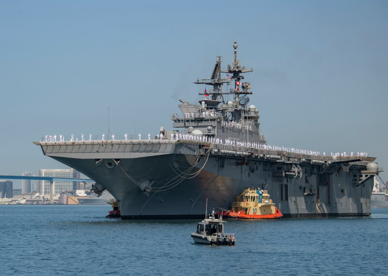 美利堅級兩棲突擊艦黎波里號。（圖取自facebook.com/USNavy）