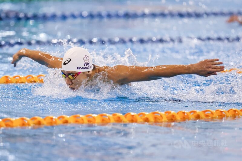 王冠閎在世界游泳錦標賽男子200公尺蝶式決賽以第8名作收。（中央社檔案照片）