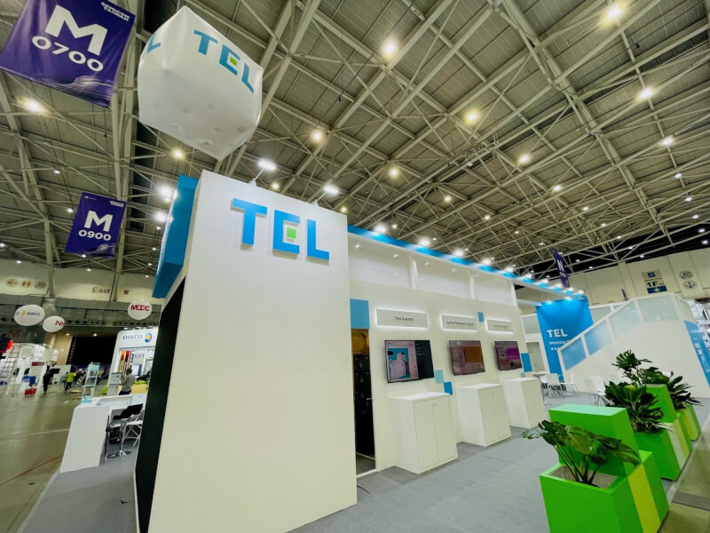 圖為東京威力科創公司SEMICON Taiwan 2021國際半導體展攤位。（圖取自facebook.com/TokyoElectronTaiwan）