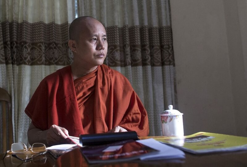 煽動紛爭的緬甸僧侶威拉圖（圖）因挑起宗教仇恨，被冠上「緬甸賓拉登」的稱號，但軍政府3日頒發國家獎章、並公開讚揚他在國內的作為。（路透社）