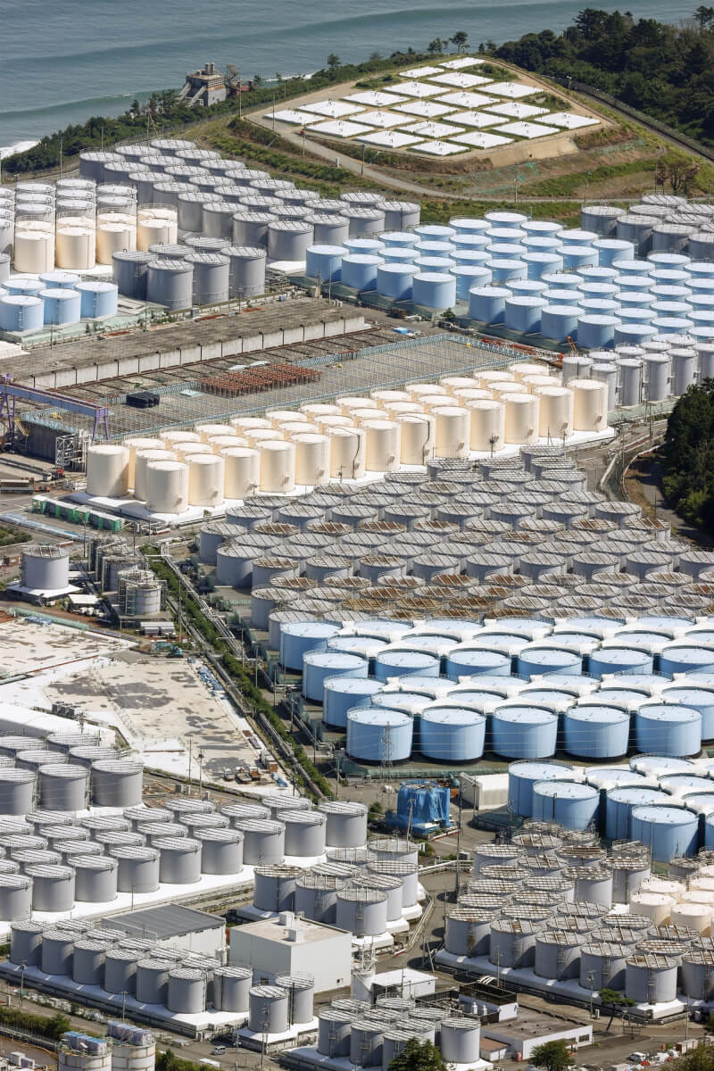 圖為去年8月21日福島第一核電廠內核廢水儲存情況。（共同社）