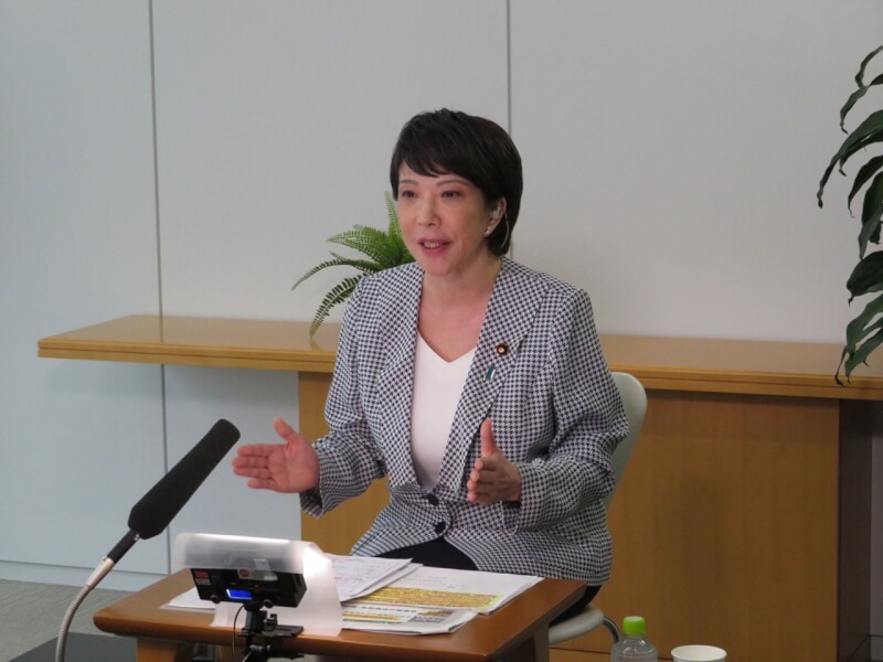 日本經濟安保大臣高市早苗出席自民黨內讀書會時表示，日本、台灣與美國必須做好準備以營造安全環境。（圖取自twitter.com/takaichi_sanae）