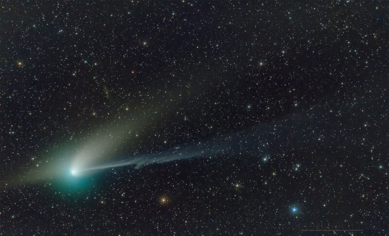 綠色彗星C/2022 E3（ZTF）本週逐漸掠過地球，是5萬年來第一次，近日將最為清晰可見。（Dan Bartlett /Handout via 路透社）