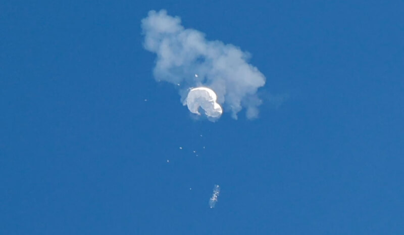 美國戰機4日擊落中國偵察氣球。（路透社）