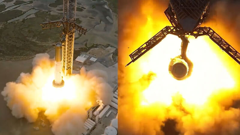 私人太空企業「太空探索科技公司」（SpaceX）9日在德州基地成功測試歷來威力最強大火箭的發動機。（圖取自twitter.com/SpaceX）