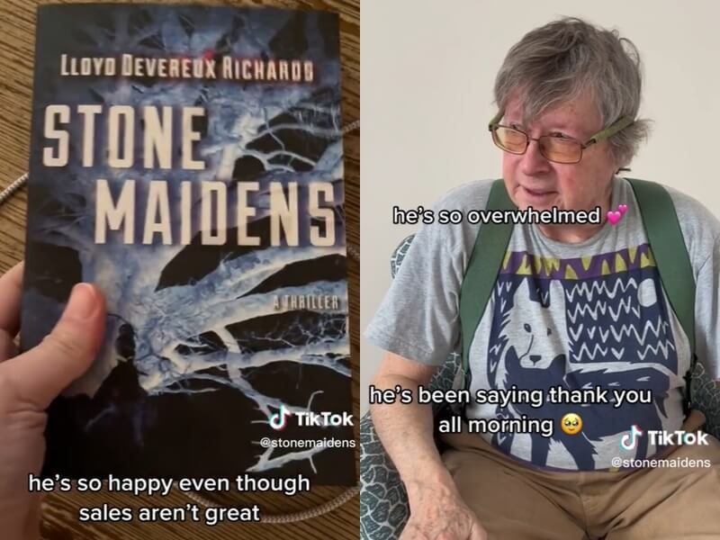 美國律師李查茲（圖）耗時14年追尋創作小說的夢想，因為他的女兒上傳一段TikTok影片後，這本書成為亞馬遜連環殺手驚悚小說銷售冠軍。（圖取自tiktok.com/@stonemaidens）