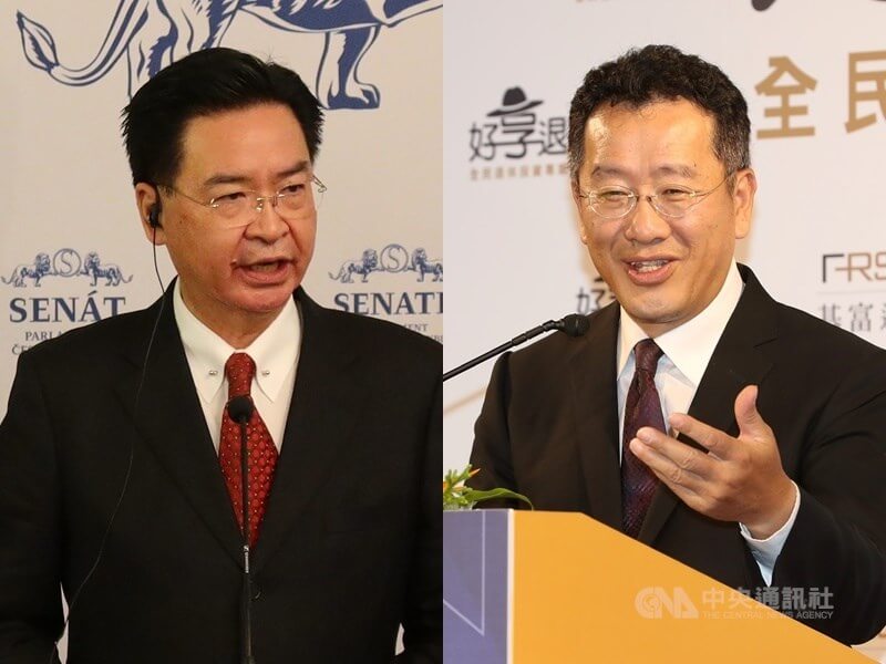 金融時報18日報導，白宮官員下週將在華府會見台灣外交部長吳釗燮（左）和國安會秘書長顧立雄（右）等官員。（中央社檔案照片）