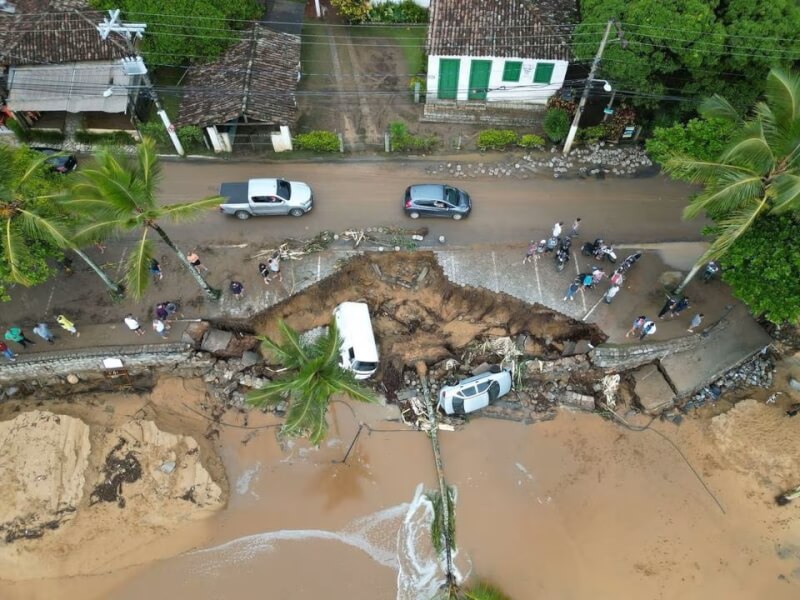 巴西聖保羅州伊利亞貝拉暴雨成災。（Caio Gomes/via 路透社）