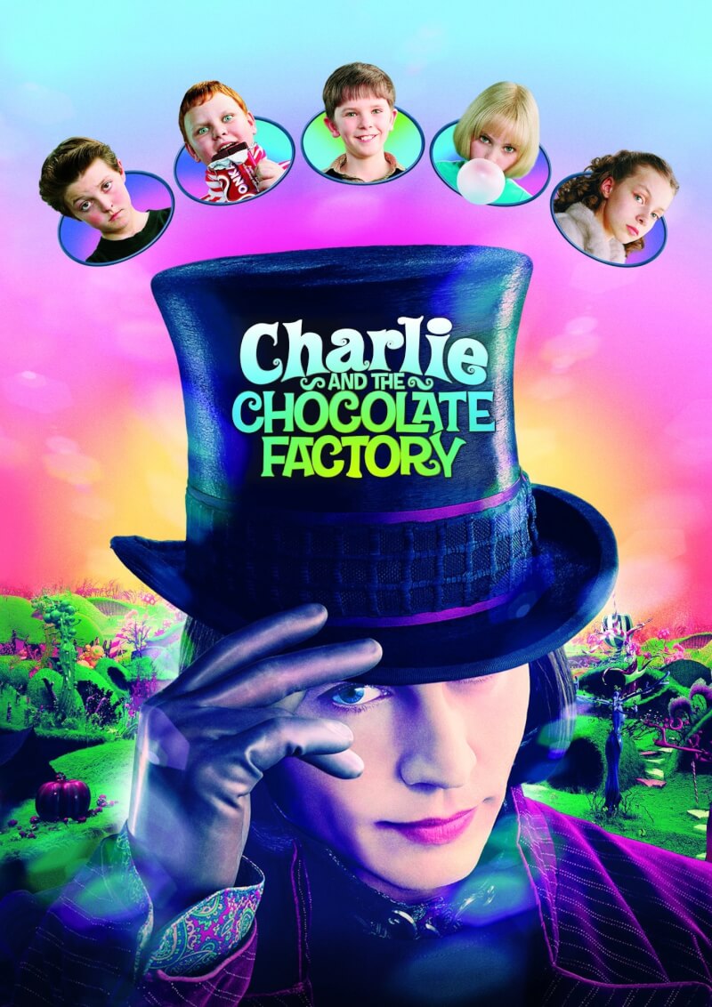 2005年上映的「巧克力冒險工廠」電影改編自英國作家達爾同名小說「巧克力冒險工廠」。圖為電影海報。（圖取自facebook.com/CharlieAndTheChocolateFactoryMovie）