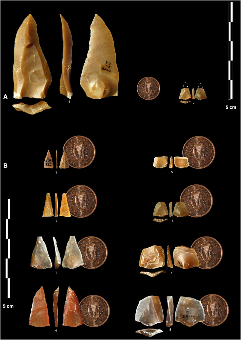 研究人員在法國南部一處洞穴發現細小的石尖，經分析比對後發現約在5萬4000年前，現代人已在歐洲開始使用弓箭。（圖取自科學先端網頁science.org）