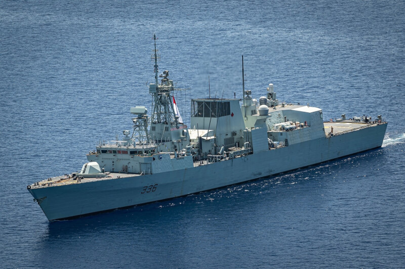 加拿大軍方在北極海域發現用來監測美國潛艦和冰蓋融化的中國間諜浮標。圖為加拿大海軍軍艦。（圖取自facebook.com/RoyalCanadianNavy）