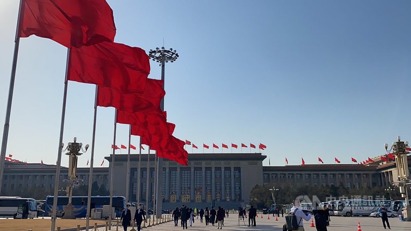 中國全國政協開幕前記者會3日下午在人民大會堂舉行。圖為記者步入會場。中央社記者呂佳蓉北京攝  112年3月3日