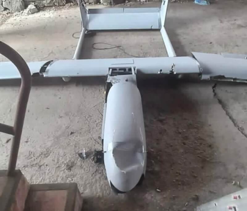 烏克蘭軍人近日擊落一架來自烏東俄羅斯占領區的中國製改裝無人機。烏方稱那是由中國廈門巿的製造商所生產的Mugin-5商用無人機。（圖取自https://twitter.com/TDF_UA）