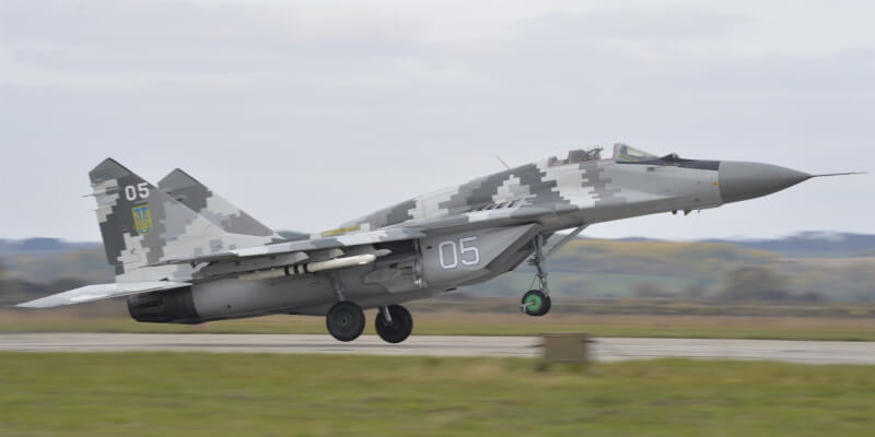 波蘭總統杜達5日宣布，波蘭將再軍援14架米格-29戰鬥機（MiG-29）給烏克蘭。圖為烏克蘭空軍的MiG-29戰機。（圖取自維基共享資源，版權屬公有領域）