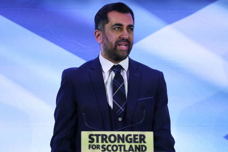 37歲的尤沙夫當選蘇格蘭民族黨（SNP）黨魁，他將成為蘇格蘭最年輕的首席大臣，也是蘇格蘭首位少數族裔領袖。（路透社）