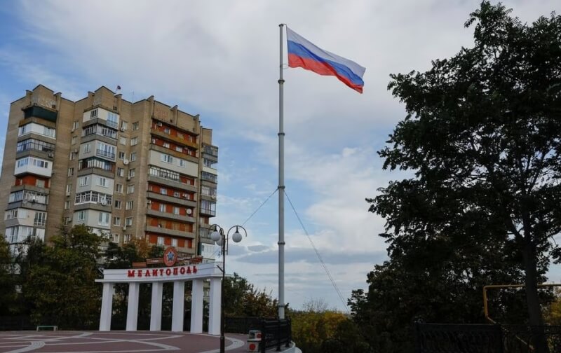 去年10月俄羅斯占領區城市梅利托波爾。（路透社）