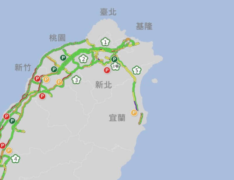 圖為上午11時34分路況。（圖取自1968網頁1968.freeway.gov.tw）