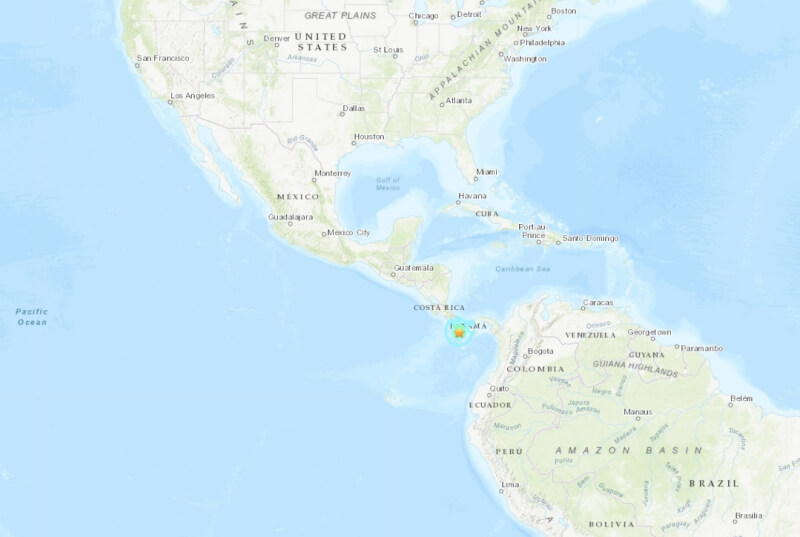 美國地質調查所表示，巴拿馬的太平洋外海4日發生一起規模6.3地震，震源深度相對淺，僅有12公里。（圖取自美國地質調查所網頁usgs.gov）