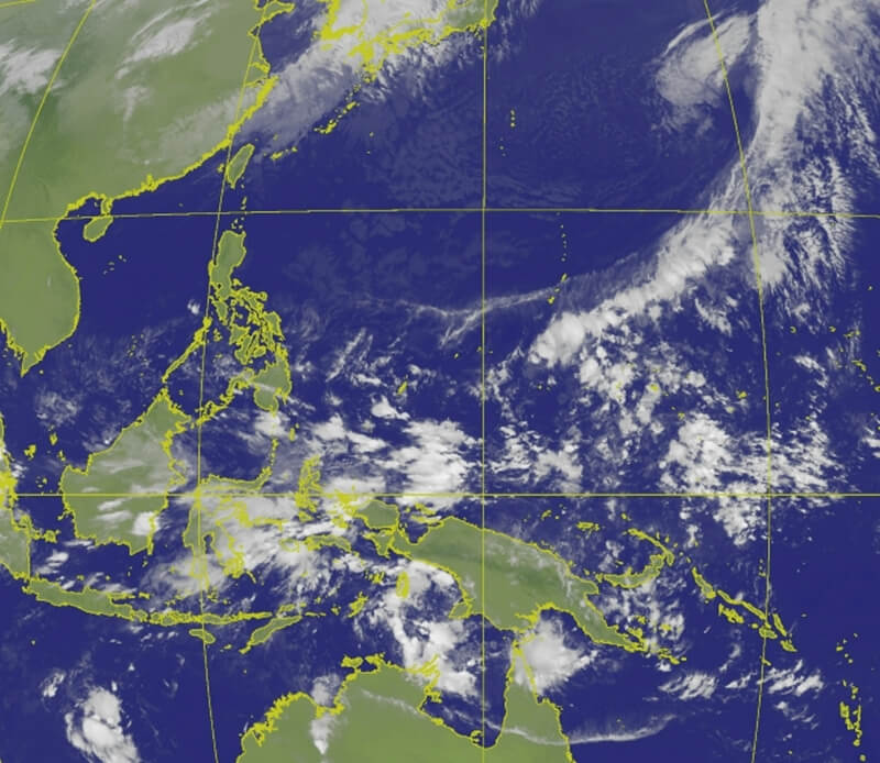 圖為5日上午8時50分衛星雲圖。（圖取自中央氣象局網頁cwb.gov.tw）