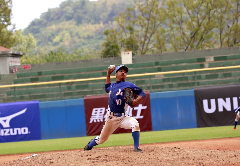 謝國城盃青少棒賽勝部賽事，台中中山10日與台東卑南交手，台中中山顏鉑勛（圖）7局無責失分、好投壓制，終場台中中山以3比2拿勝。（台灣世界少棒聯盟提供）中央社記者謝靜雯傳真 112年4月10日