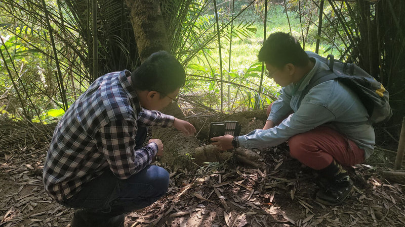 苗栗縣造橋鄉張姓兄弟2年前在自家山區種菜，因好奇當地生態架設紅外線攝影機，意外拍下豐富生態。（民眾提供）中央社記者管瑞平傳真 112年4月10日