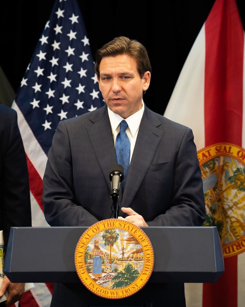美國共和黨佛羅里達州州長迪尚特25日強調避免台海衝突的重要性。（圖取自facebook.com/GovRonDeSantis）