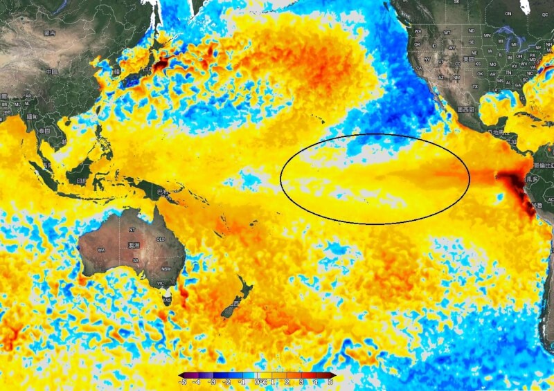 中央氣象局長鄭明典5日表示，因暖海水區往東移，颱風生成位置也跟著往東移，距離台灣會更遠。（圖取自facebook.com/mdc.cwb）